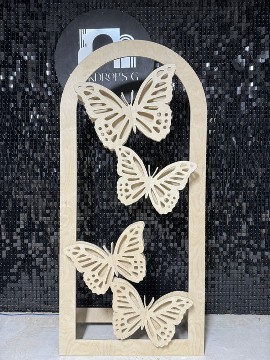 Butterfly Arch Backdrop, 3D Butterflies Backdrops, 3D Butterfly Backdrop